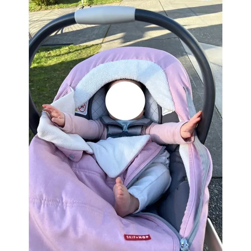 SKIP HOP STROLL & GO CAR SEAT COVER IN PINK HEATHER